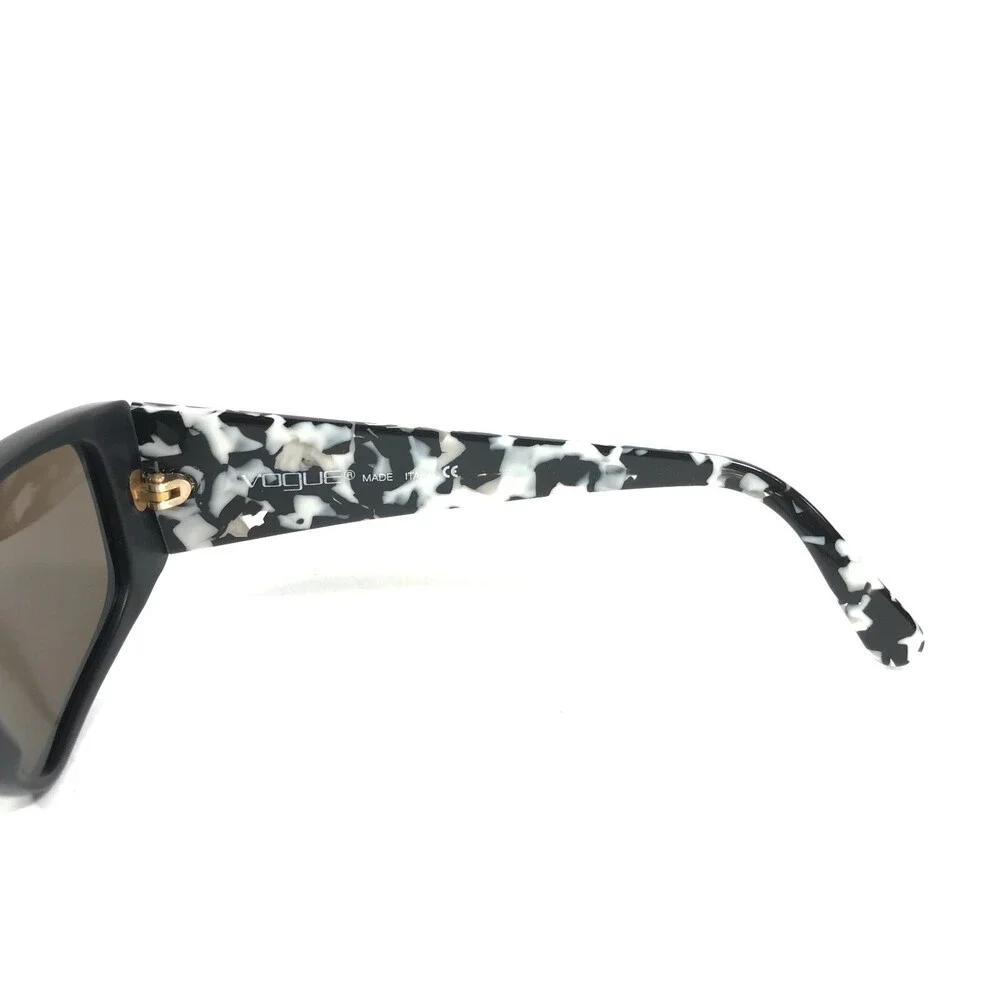 Vogue Sunglasses VO2068-S W767-S Black White Square Frames with Brown Lenses